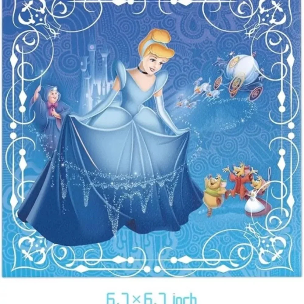 #3 - Disney Cinderella Birthday Party Supplies Plates/Napkins/Cups/Table Cloth